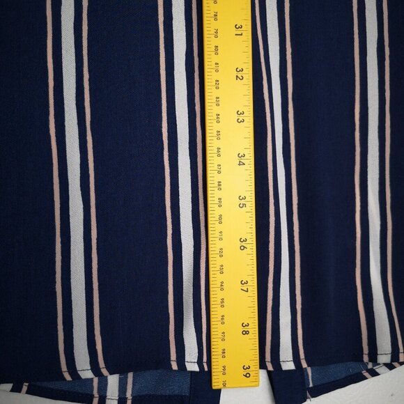 Ricki's Ladies Size 2 Navy/White/Salmon Striped Sleeveless Button Front Dress - Picture 9 of 9